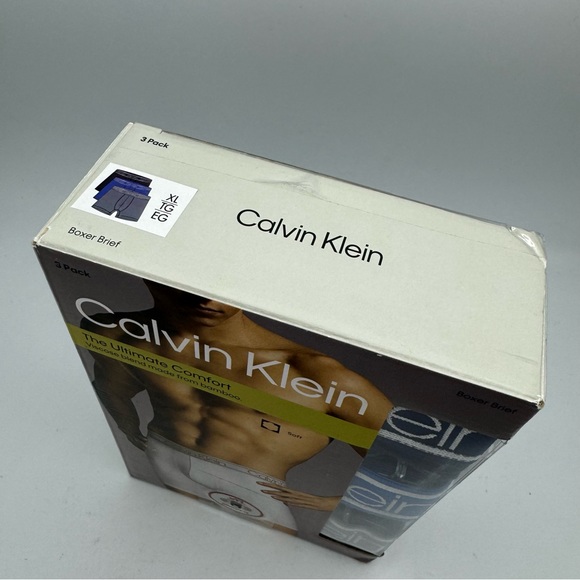 Calvin Klein Men's Underwear Boxer Brief Classic Fit Size XL 3-Pack Blue tones - Picture 2 of 7